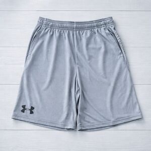 Under Armour Youth XL HeatGear Loose Athletic Shorts Grey Logo